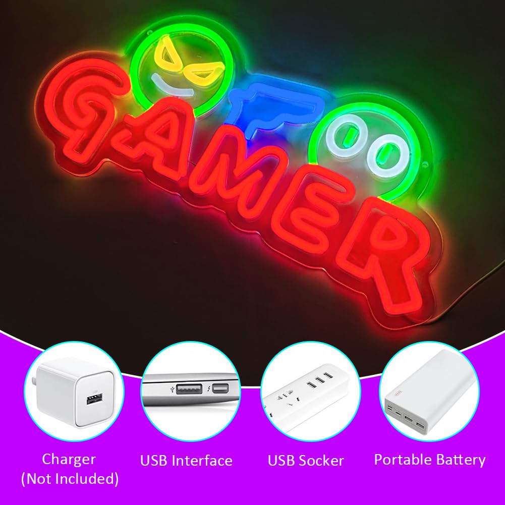 Gamer Neon Sign LED Wall Light - Party Games Birthday review and price