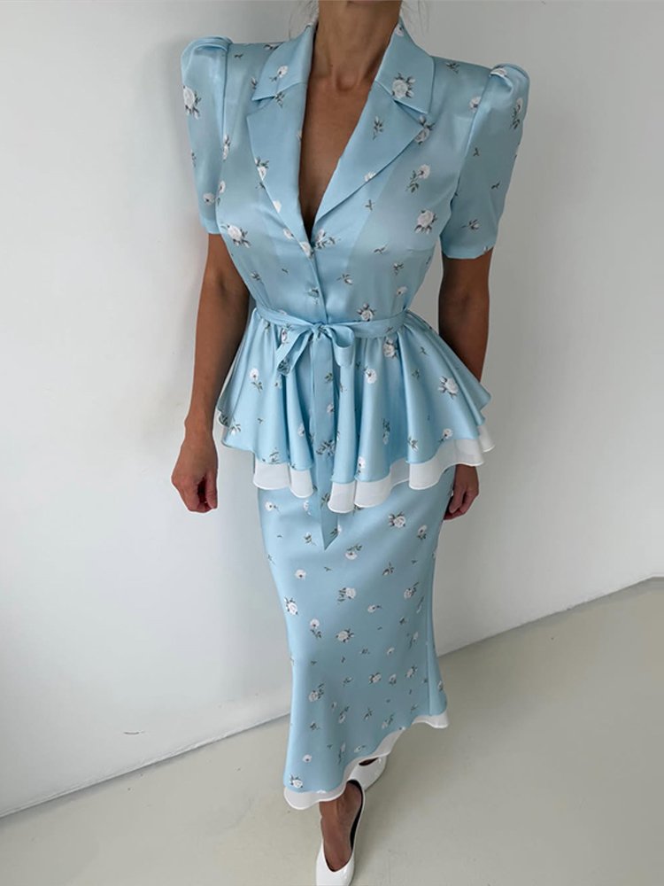 Floral Blazer Coat Skirt Sets  - Party Games Switch review and price