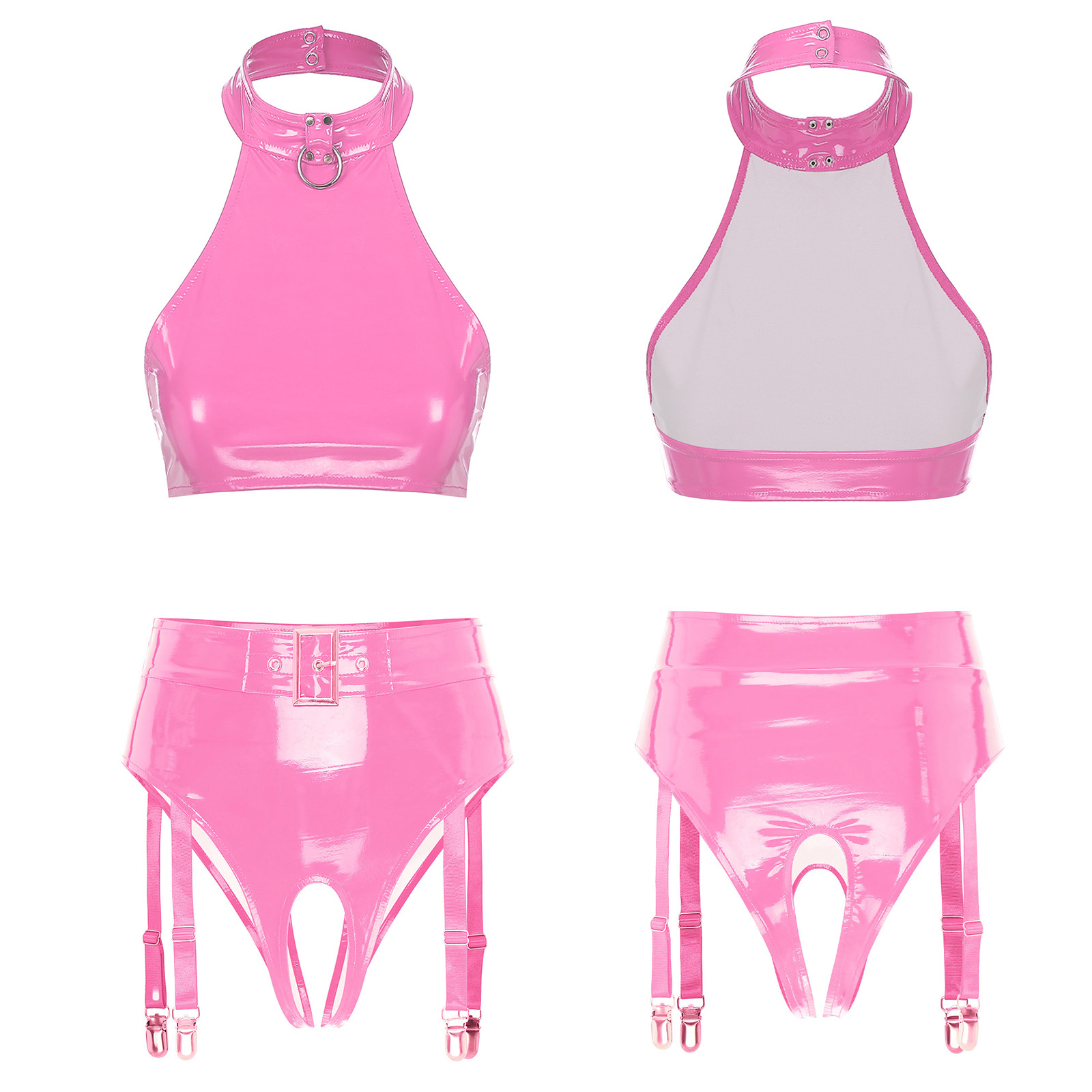 Women Glossy PU Leather Bra Ta - Party Games Couple review and price