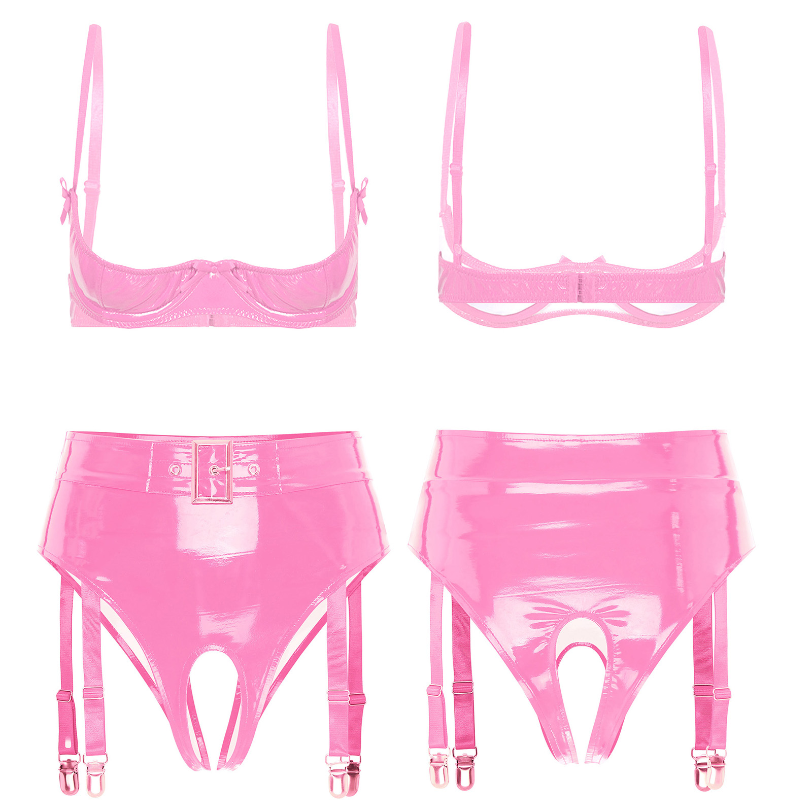 Women Glossy PU Leather Bra Ta - Party Games Couple review and price