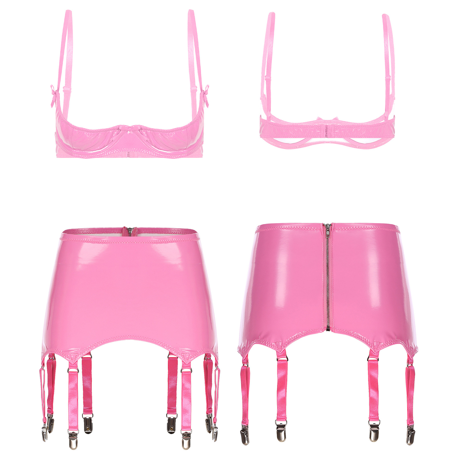 Women Glossy PU Leather Bra Ta - Party Games Couple review and price