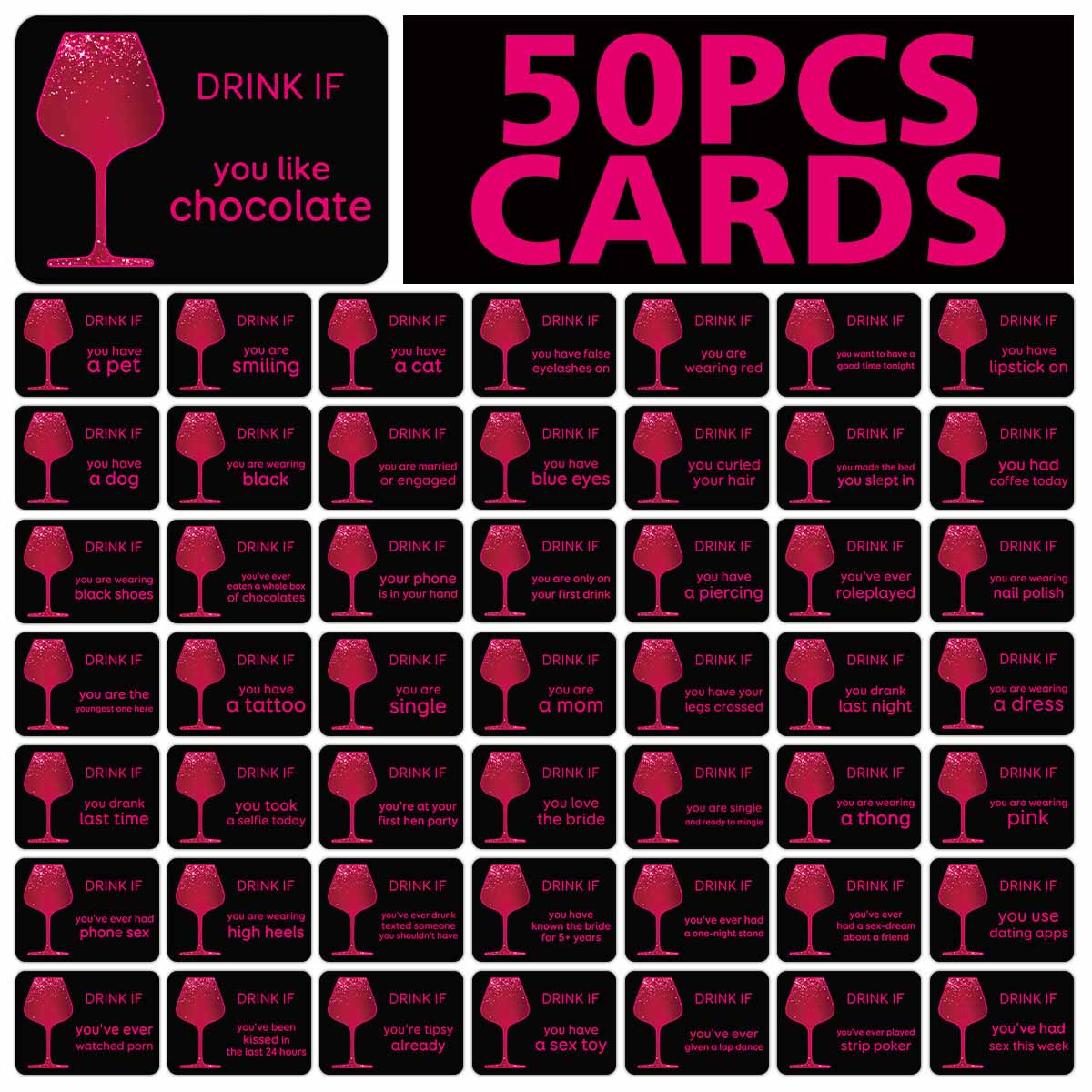50pcs Bachelorette Party Drink - Party Games Bridal Shower review and price